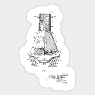 Space Capsule Vintage Patent Hand Drawing Sticker